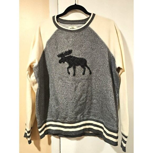 Phoebe Buffay Friends Pullover Sweater Women Sz Medium Gray White Moose Y2K 90s - Picture 2 of 9